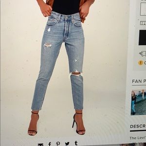 Levi 501 skinny distressed jeans